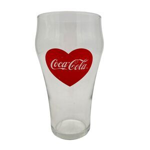 Unique Coca-Cola Love Heart 18 oz. Bell Drinking Glass Great Condition